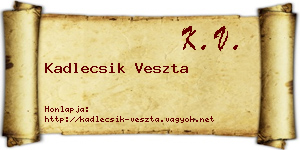 Kadlecsik Veszta névjegykártya